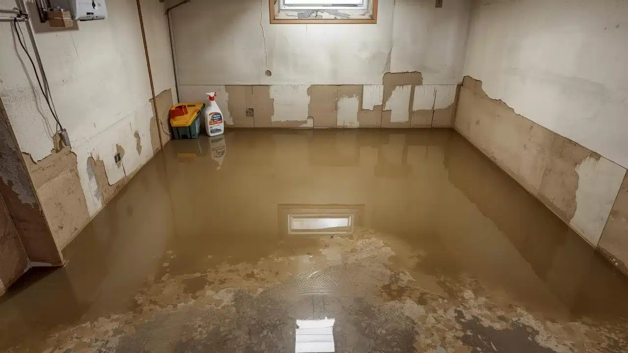 a close up of a dirty room